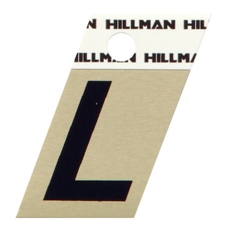 Hillman HILLMAN 1.5 in. Black Aluminum Self-Adhesive Letter L 1 pc, PK6 840516